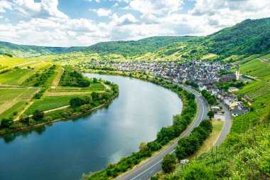 Bremm-Rhineland-Palatinate yakınlarındaki Moselle bölgesinde kısa bir keşif turu Almanya