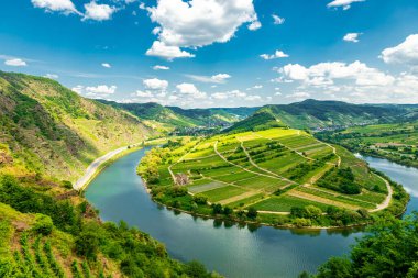 Bremm-Rhineland-Palatinate yakınlarındaki Moselle bölgesinde kısa bir keşif turu Almanya