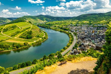 Bremm-Rhineland-Palatinate yakınlarındaki Moselle bölgesinde kısa bir keşif turu Almanya