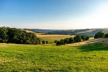 Thuringian Ormanı 'nın yüksek patikasında yaz yürüyüşü - Thüringen - Almanya