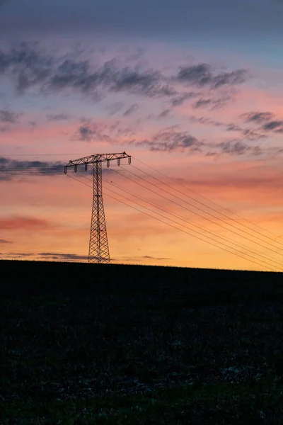 Захід Сонця Ввечері Біля Шмалькальдена Тюрінгія — стокове фото