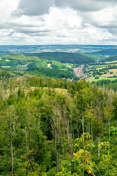 Letní Procházka Vysoké Stezce Durynského Lesa Města Ruhla Durynsko Německo — Stock fotografie