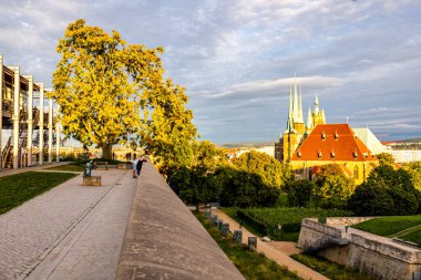 Thüringen 'in başkentinde yaz sonu yürüyüşü - Erfurt - Almanya