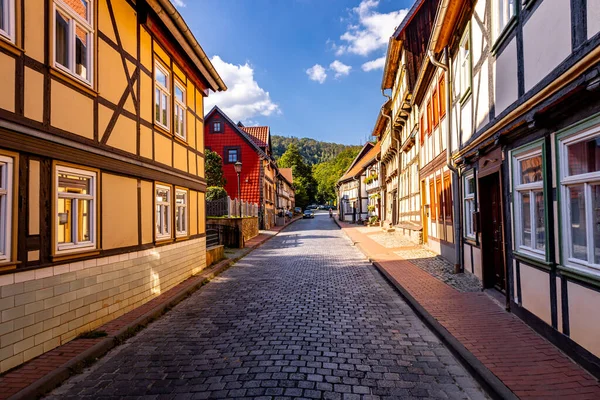 ストルバーグの美しい半分の町で南ハルツ地域を探索 Saxony Anhalt ドイツ — ストック写真