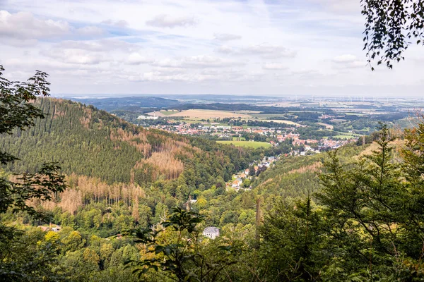 Bad Tabarz Thuringian Forest의 산책로에서 하이킹 Thuringia — 스톡 사진