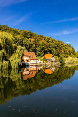 Bad Staffelstein - Bavyera - Almanya yakınlarındaki Yukarı Franconian kırsalında yaz yürüyüşü