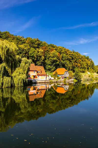 Bad Staffelstein - Bavyera - Almanya yakınlarındaki Yukarı Franconian kırsalında yaz yürüyüşü