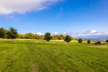 Thüringen 'in güneyinde Meiningen yakınlarındaki Hohe Geba civarında güzel bir yürüyüş.