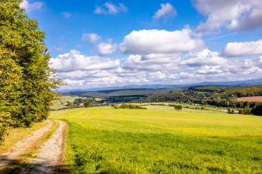 Thüringen 'in güneyinde Meiningen yakınlarındaki Hohe Geba civarında güzel bir yürüyüş.