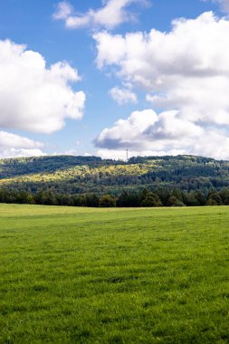 Thüringen 'in güneyinde Meiningen yakınlarındaki Hohe Geba civarında güzel bir yürüyüş.