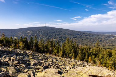 Bischofsgrn 'daki Fichtelgebirge' de güzel bir sonbahar yürüyüşü, Yukarı Franconia - Bavyera - Almanya