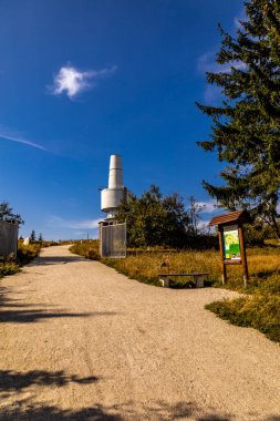 Bischofsgrn 'daki Fichtelgebirge' de güzel bir sonbahar yürüyüşü, Yukarı Franconia - Bavyera - Almanya