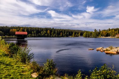 Bischofsgrn 'daki Fichtelgebirge' de güzel bir sonbahar yürüyüşü, Yukarı Franconia - Bavyera - Almanya