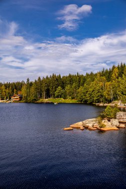Bischofsgrn 'daki Fichtelgebirge' de güzel bir sonbahar yürüyüşü, Yukarı Franconia - Bavyera - Almanya