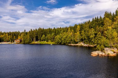 Bischofsgrn 'daki Fichtelgebirge' de güzel bir sonbahar yürüyüşü, Yukarı Franconia - Bavyera - Almanya