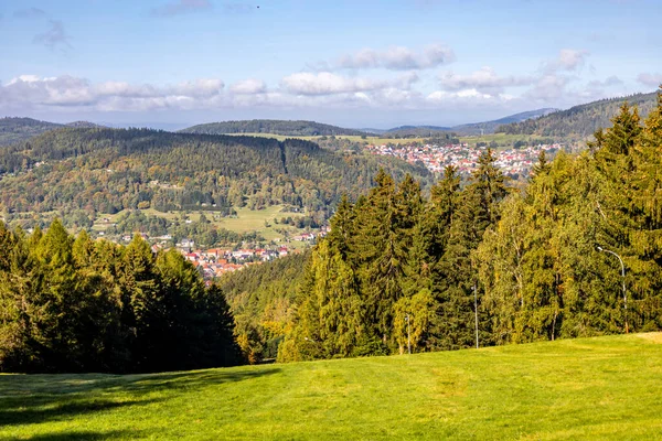 Stock image Autumn cycle tour on the high trail of the Thuringian Forest via Oberhof and Suhl - Thuringia - Germany