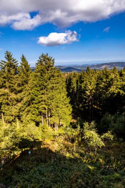 Thüringen Ormanı 'nda Oberhof ve Suhl üzerinden Almanya üzerinden sonbahar bisiklet turu