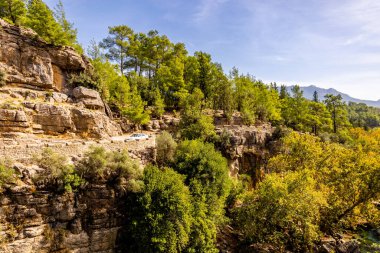 Türkiye 'nin iç kesimlerindeki Alanya yakınlarındaki Sapadere Vadisi' ne keşif gezisi