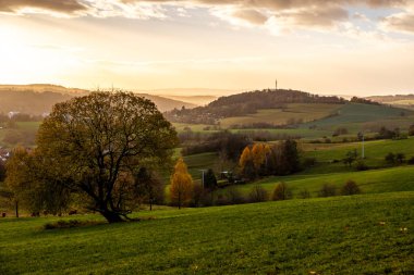 Asbach - Thüringen - Almanya yakınlarındaki kırsal bölgede kısa sonbahar yürüyüşü