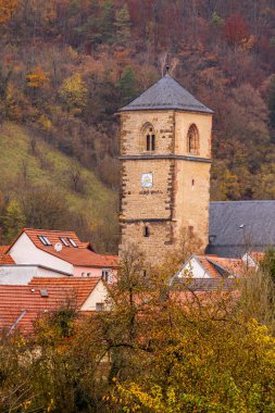 Creuzburg yakınlarındaki güzel Werra Vadisi 'ni ziyaret edin bir sonbahar günü - Thüringen - Almanya