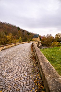 Creuzburg yakınlarındaki güzel Werra Vadisi 'ni ziyaret edin bir sonbahar günü - Thüringen - Almanya