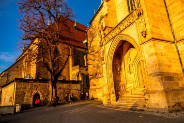 Soğuk bir kış gününde Thüringen 'in başkentinde yürümek - Erfurt - Almanya