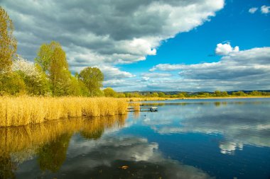 Breitungen göllerinde bahar yürüyüşü harika bir güneş ışığı altında - Thüringen - Almanya