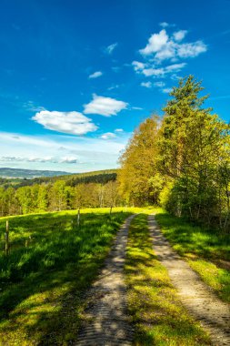 Sabahın erken saatlerinde Schmalkalden kasabasında güzel manzarası Thüringen - Almanya