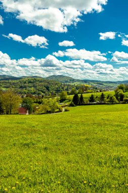 Sabahın erken saatlerinde Schmalkalden kasabasında güzel manzarası Thüringen - Almanya