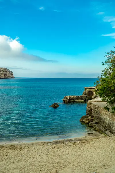 stock image Evening hike to Puig de I'guila at the gates of the bay of Cala Sant Vicen on the Balearic island of Mallorca - Spain