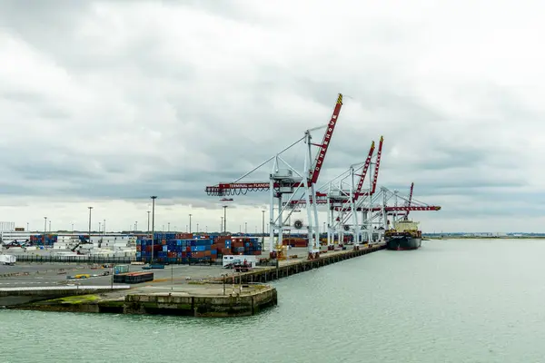 stock image Ferry crossing across the English Channel from the French coast at Dunkirk to the English coast at Dover - France - United Kingdom