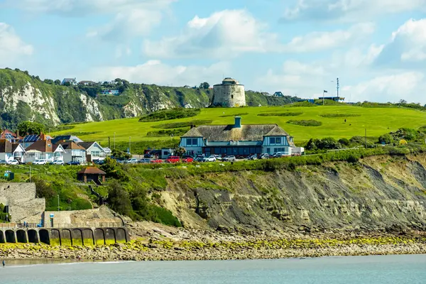 stock image Welcome to England - First sightseeing tour in the beautiful harbour town of Folkestone - Kent - United Kingdom