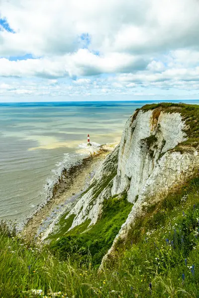 stock image Travelling along the south coast of England between Beachy Head and Birling Gap near Eastbourne - Sussex - United Kingdom