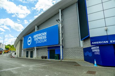 Brighton ve Hove Albion futbol stadyumunda küçük bir keşif turu - Doğu Sussex - İngiltere