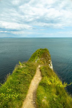 Birleşik Krallık 'ın Swanage-Dorset liman kasabasındaki Old Harry Rocks' a kısa bir yürüyüş turu.