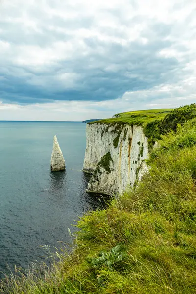 Birleşik Krallık 'ın Swanage-Dorset liman kasabasındaki Old Harry Rocks' a kısa bir yürüyüş turu.