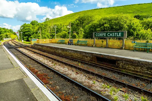 stock image Travelling through the beautiful Dorset countryside to Corfe Castle and the Swanage Railway - United Kingdom