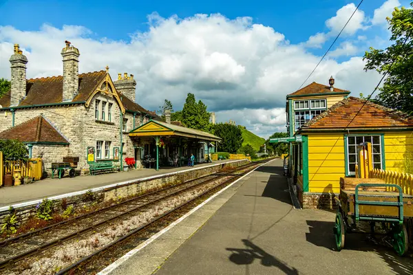 stock image Travelling through the beautiful Dorset countryside to Corfe Castle and the Swanage Railway - United Kingdom