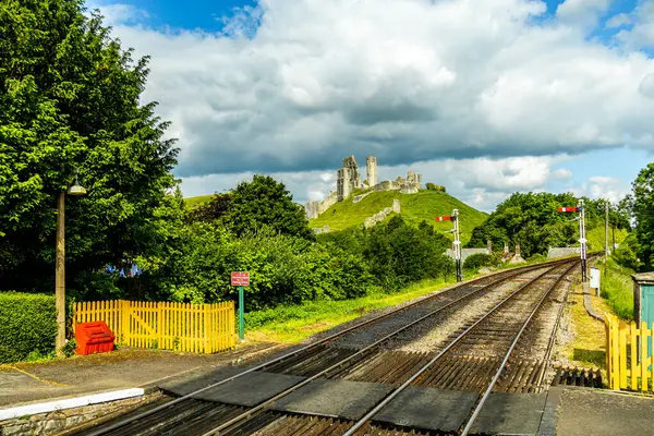 stock image Travelling through the beautiful Dorset countryside to Corfe Castle and the Swanage Railway - United Kingdom