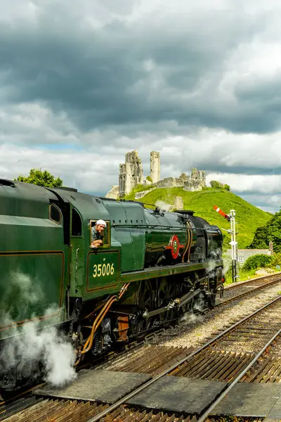 stock image Travelling through the beautiful Dorset countryside to Corfe Castle and the Swanage Railway - United Kingdom