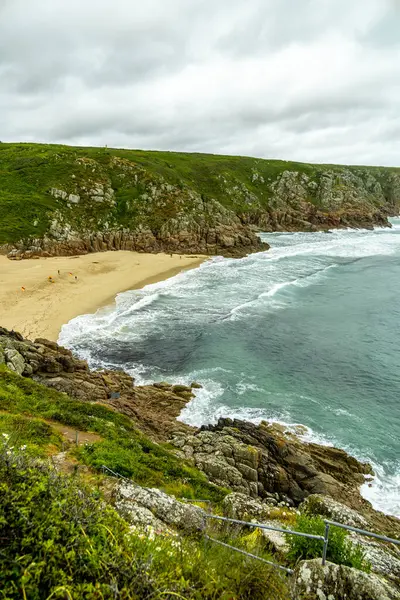 stock image A short discovery tour on Porthcurno Beach to the beautiful Minack Theatre - Cornwall - United Kingdom