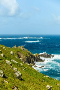 İngiltere 'nin en batıdaki noktasını keşfeden Lands End Penzance - Cornwall - İngiltere