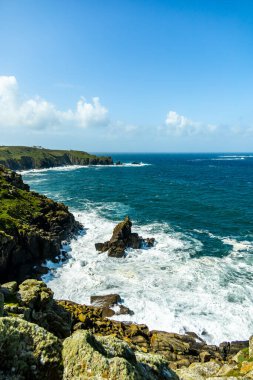 İngiltere 'nin en batıdaki noktasını keşfeden Lands End Penzance - Cornwall - İngiltere