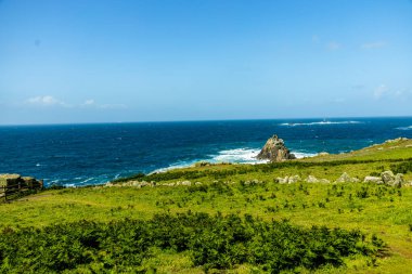 İngiltere 'nin en batıdaki noktasını keşfeden Lands End Penzance - Cornwall - İngiltere