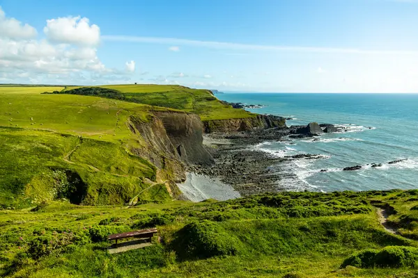 stock image A beautiful walk to Hartland Point with its beautiful lighthouse and stunning sea views - Devon - United Kingdom