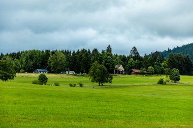 Knllfeld kayak alanından Hallenburg Şatosu 'na doğru Thuringian Ormanı' nın kıyısında kısa bir yürüyüş - Steinbach-Hallenberg - Thuringia - Almanya