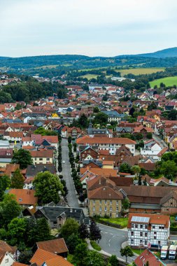 A short walk on the edge of the Thuringian Forest to Hallenburg Castle from the Knllfeld ski area - Steinbach-Hallenberg - Thuringia - Germany clipart