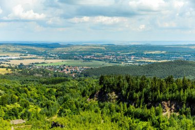 Güzel Thüringen Ormanı 'nda, Almanya' da Luisenthal çevresinde kısa yaz yürüyüşü