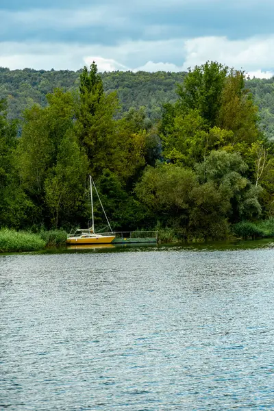 stock image Travelling by bike on part of the Werratal Cycle Route stage from Hrschel near Eisenach to Eschwege - Thuringia - Germany