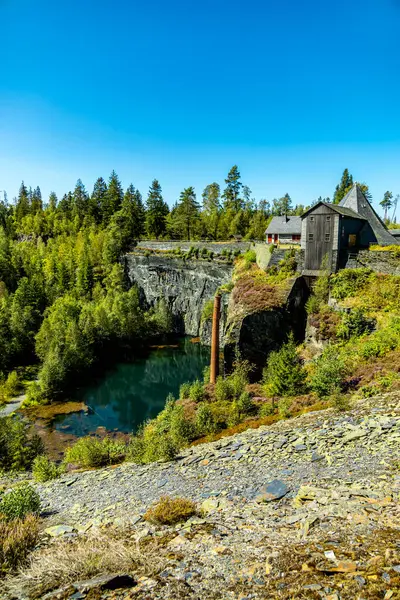 stock image Late summer hike through the beautiful Thuringian Slate Park near Lehesten am Rennsteig - Thuringia - Germany